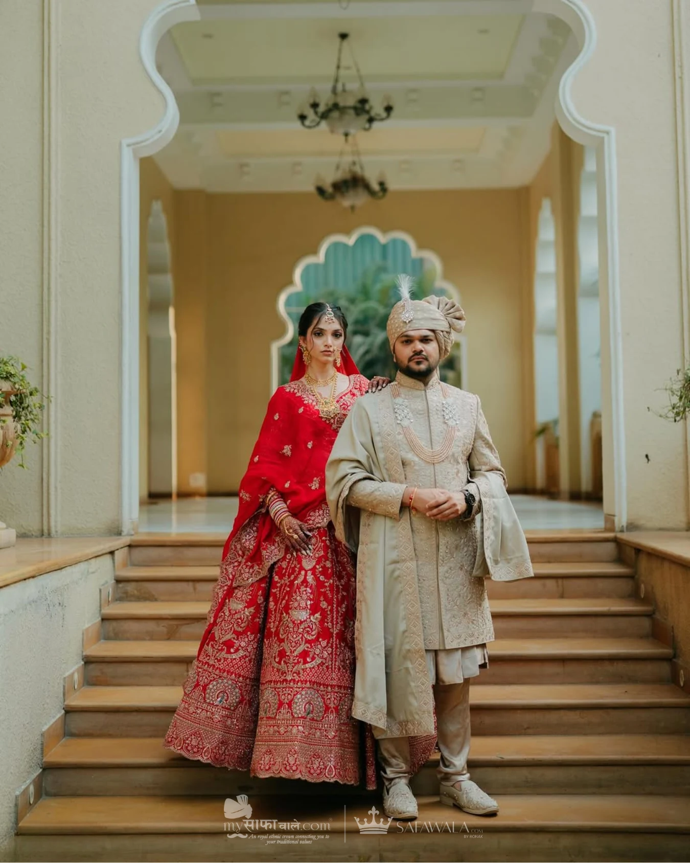 Coordinated ivory wedding pagdis for a formal celebration for City Centre